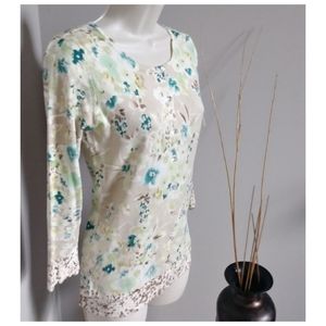Vintage Lacquer Floral Cardigan‎ Top-NWT